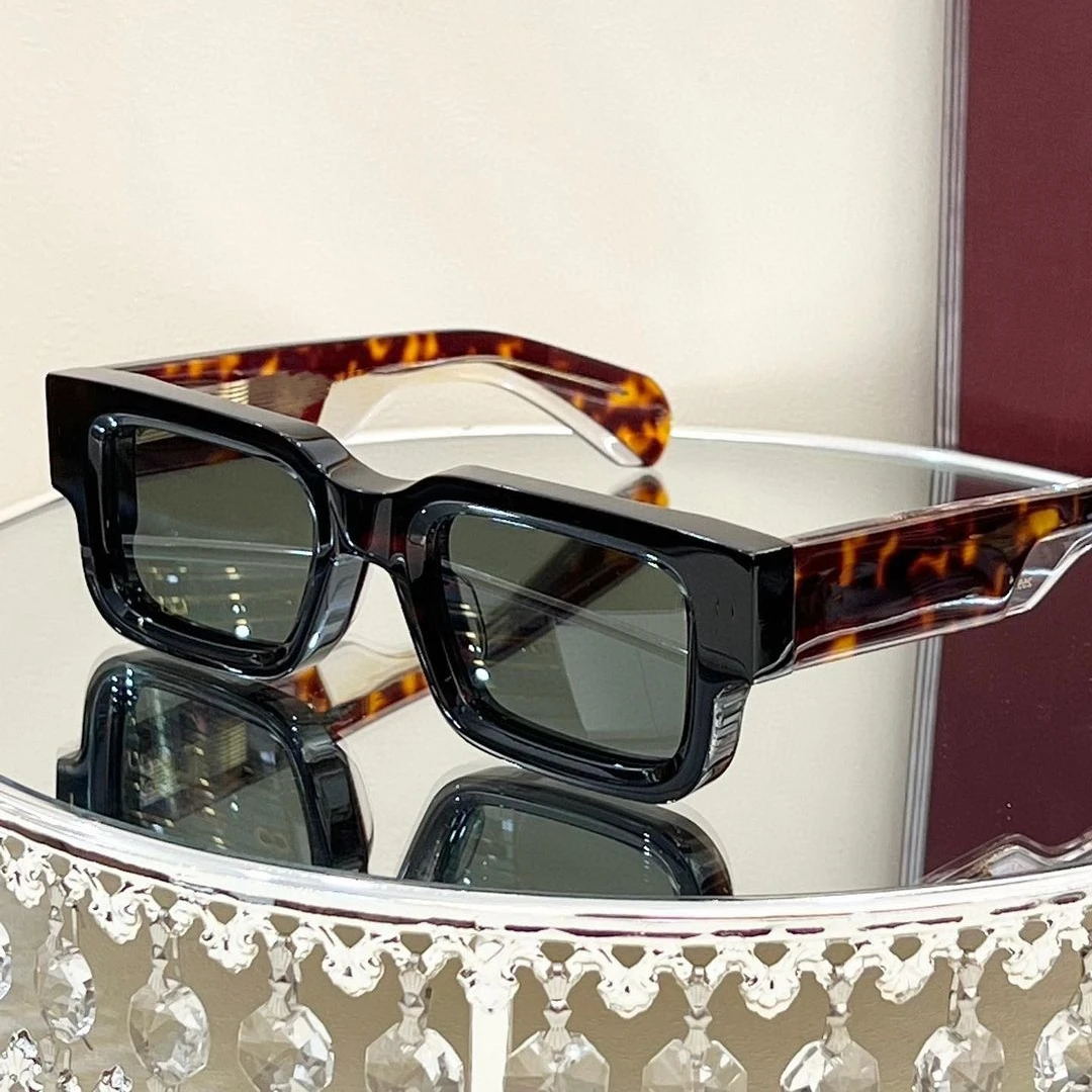 High Quality Polarized Acetate Sunglasses Mens Women Custom Logo Luxury Thick Square Frames Rectangle TAC Sun Glasses