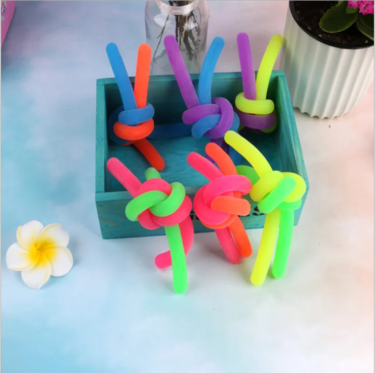 TPR Noodle Toy Stress Relief colorful Stretch Rope Sensory Fidget Stretch Toys Noodles  Elastic  toys