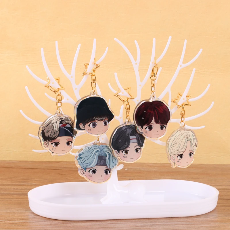 Paka Wholesale Hot Sale Cartoon Custom Clear Printed Acrylic Keychain Plastic Charms Keychain Cute Anime Figure Acrylic Keychain