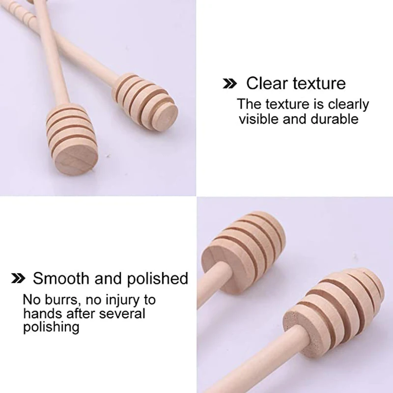 Newell Kitchen Natural Wood beauty Wood 11Cm Small Spoon Honey Stick with Lid