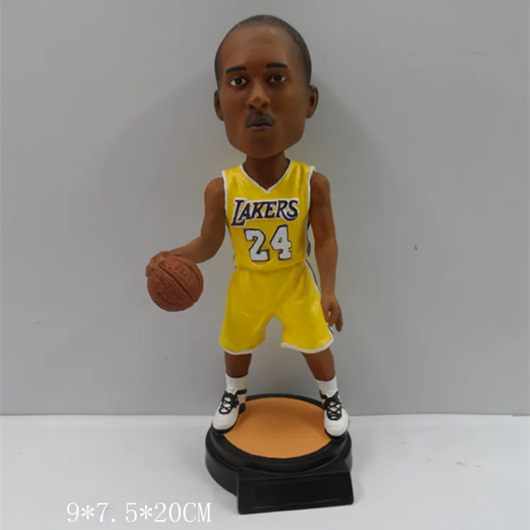 Custom 8 Inch Bobble Heads Figurine Resin Wacky Wobbler Bobblehead Personal Custom Design Basketball Player Kobe Bobbleheads