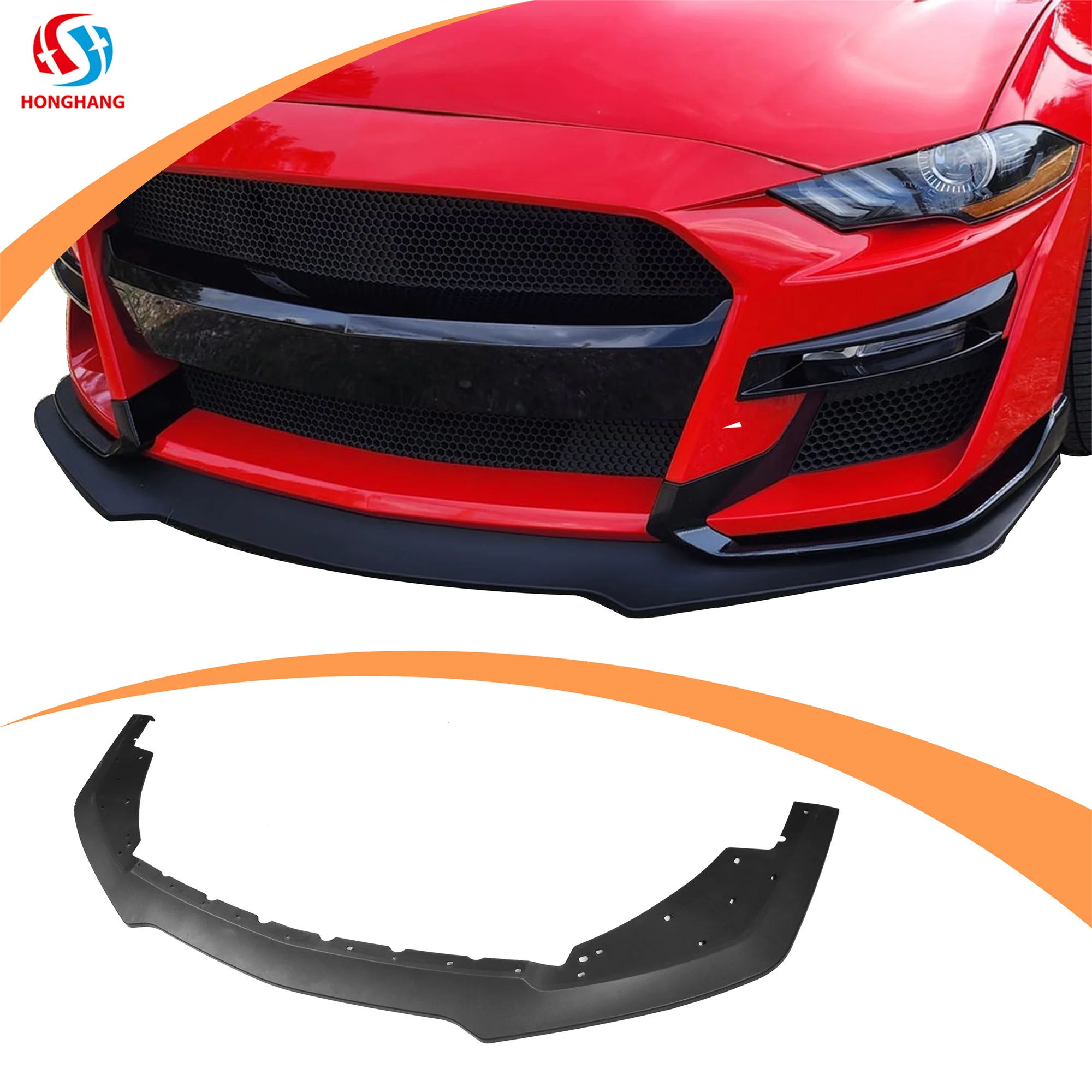 Auto Tuning Parts Front Bumper lip Splitter For Ford Mustang 2015 2016 2017 2018 2019 2020 2021 2022