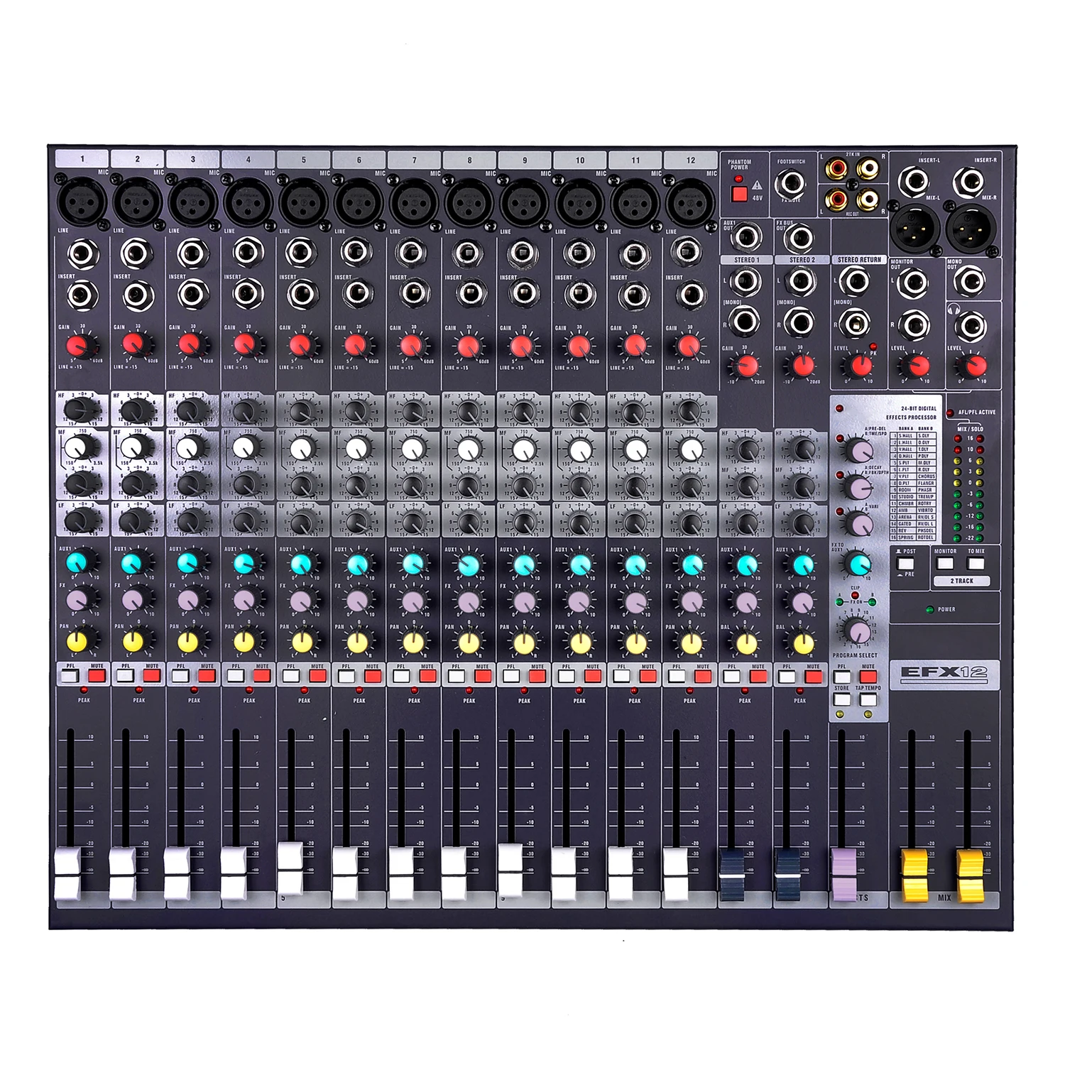 GAX-EFX8 Sound Board Console Desk System Interface 8 Channel 48V Phantom Power Stereo DJ Studio FX 32 Bit DSP Processor Mixer