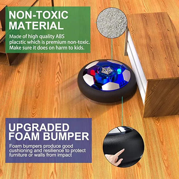 Kids Toys Gifts Rechargeable Air Soccer Indoor Floating LED Light Hover Soccer Ball with Upgraded Foam Bumper