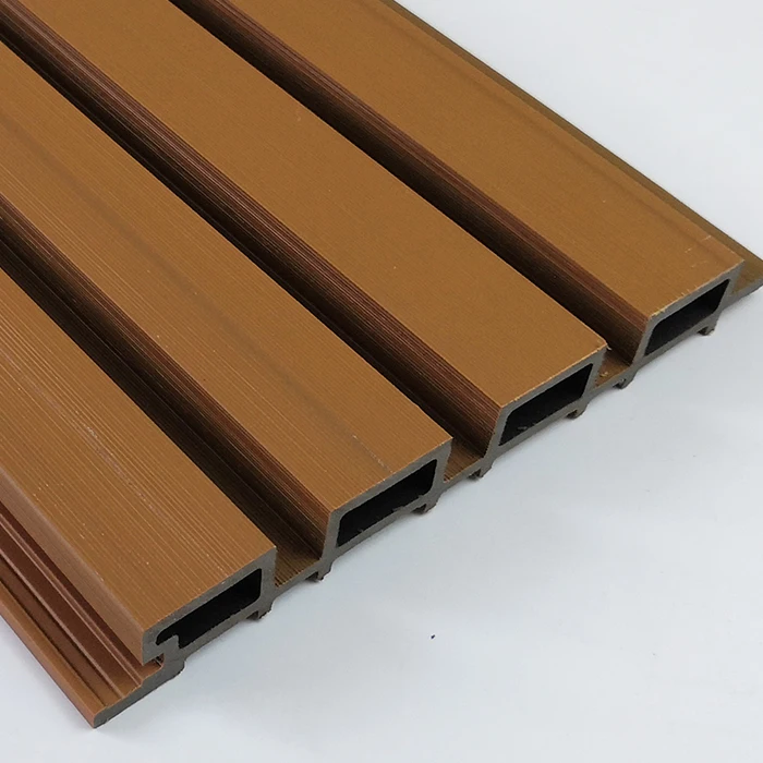 Composite wooden wpc yard slat fencing wood plastic privacy villa screen fence panel exterior wall cladding