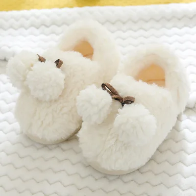 
Winter Cute Ball Children Slippers Furry Keep Warm House Shoes For Kids Wholesale 