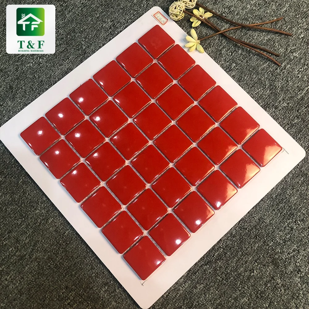 Hot Sale Kitchen Color Beveled Wall Mosaic Decoration Subway Tile Kitchen Decor Backsplash Decorative Red Ceramic Mosaic Tile