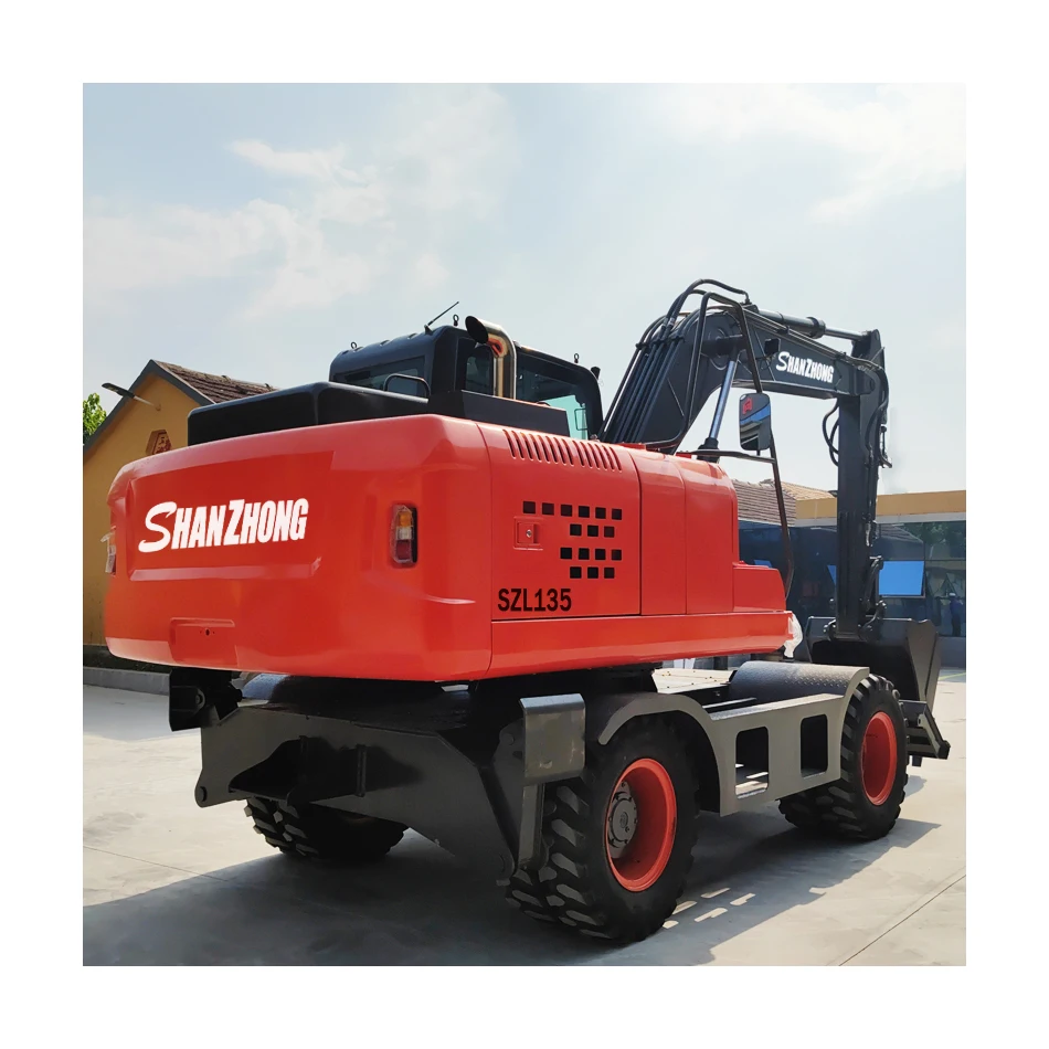 Factory sales directly Shanzhong Brand 13ton SZL135 Hydraulic Wheel Excavator with CE