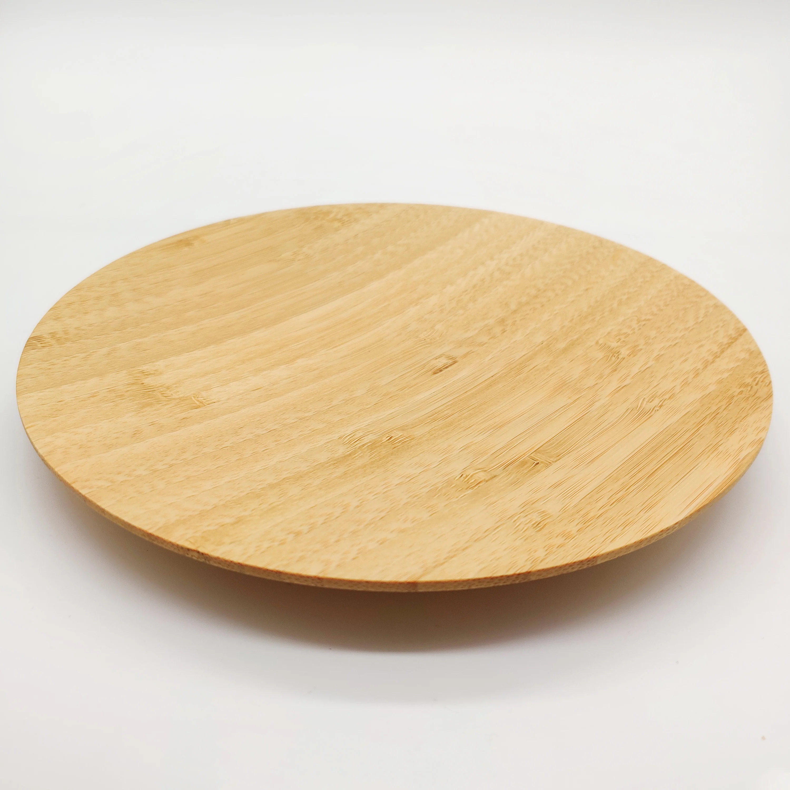 Kitchen tools  Household food grade bamboo round plate, bamboo round snack dish, reusable bamboo dinner plate