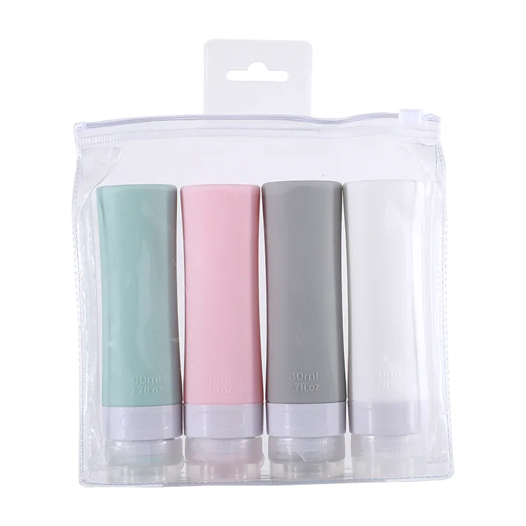 60ml  80ml Silicone Travel Bottle bottle shampoo tube squeeze kit gel storage bottle Silicone Bottle Travel Set