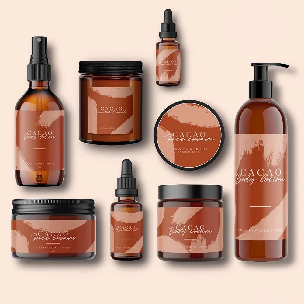 Custom Etiquetas De Embalaje Printed Sticker Cosmetics Sticker Roll Vinyl Adhesive Packaging Labels For Skincare Products