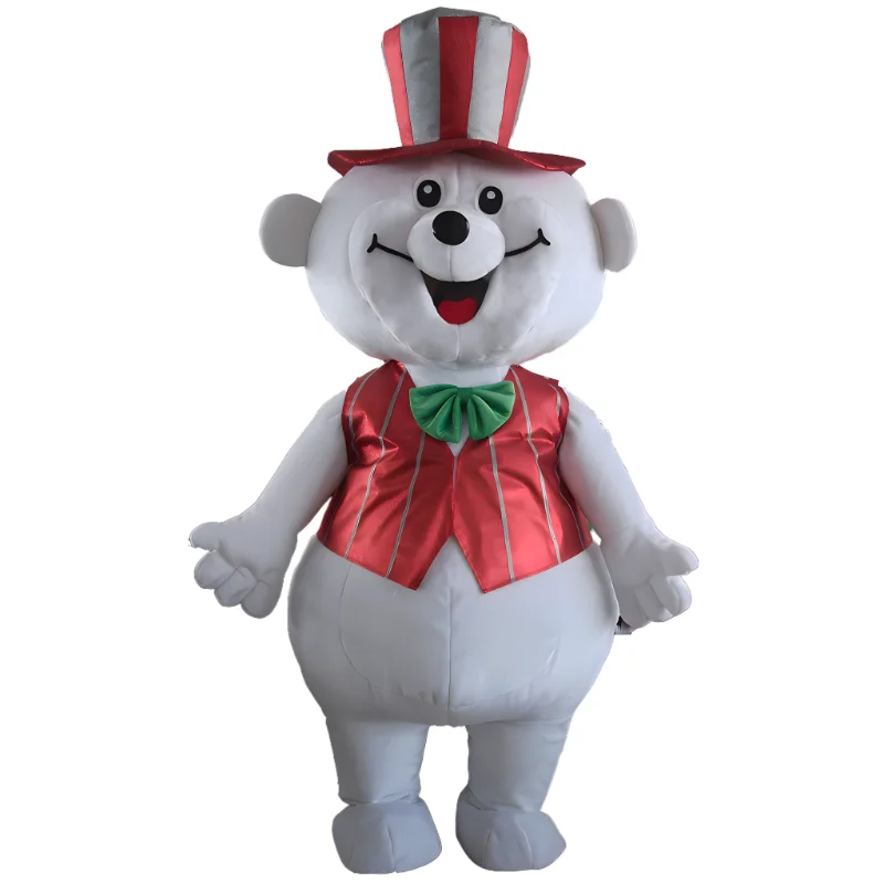 giant walkable inflatable circus white teddy bear mascot costume for adults for party fun