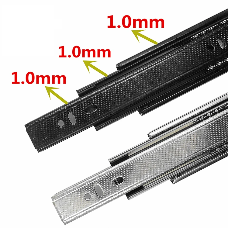 Factory 4510 Telescopic Channel Rail 45mm Drawer Runner Stainless Steel Drawer Slide