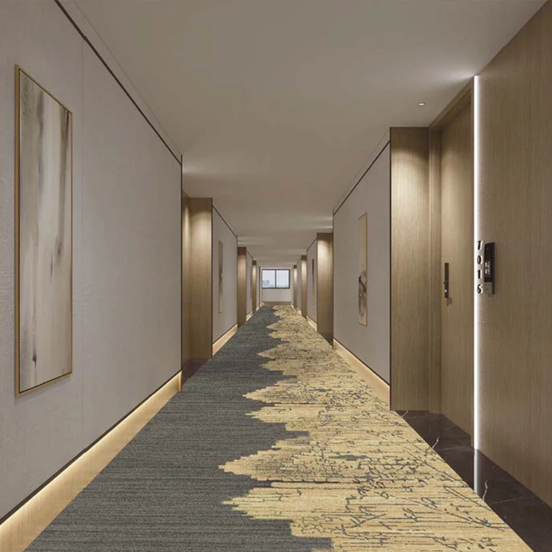 Manufacturer Customized Carpets  Professional luxury 5 Star Hotel  Nylon Printed   Corridor Carpet