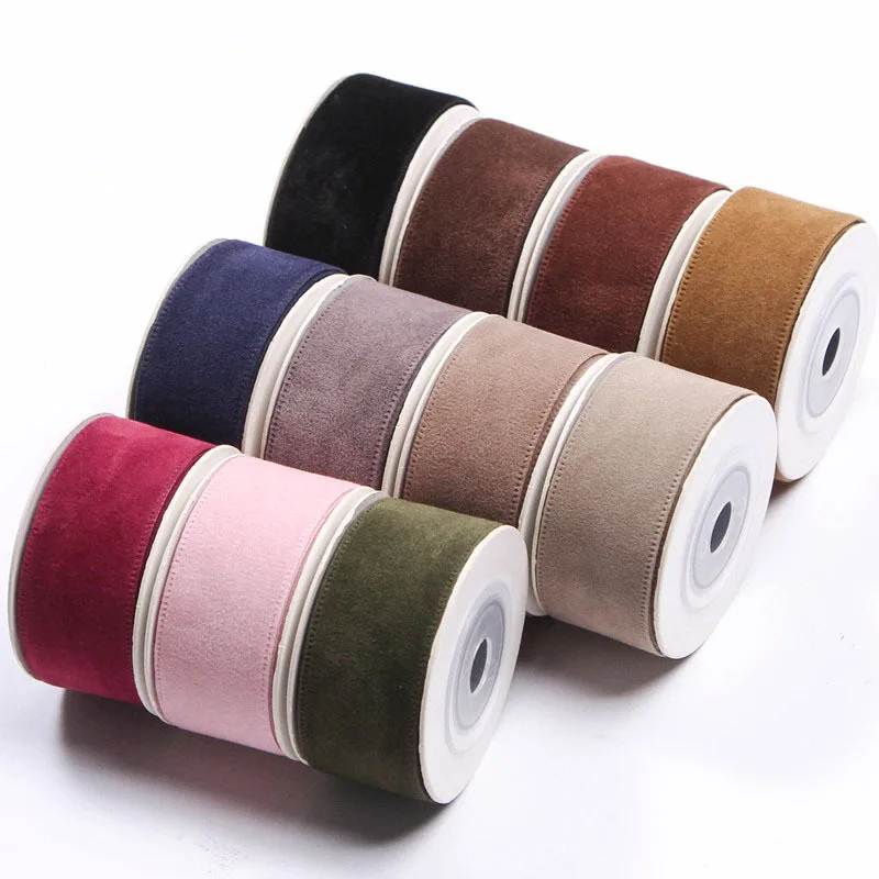Fashion Sweet Double Sided Deer Skin Ribbon Velvet Ribbon for DIY Bow Hair Accessory