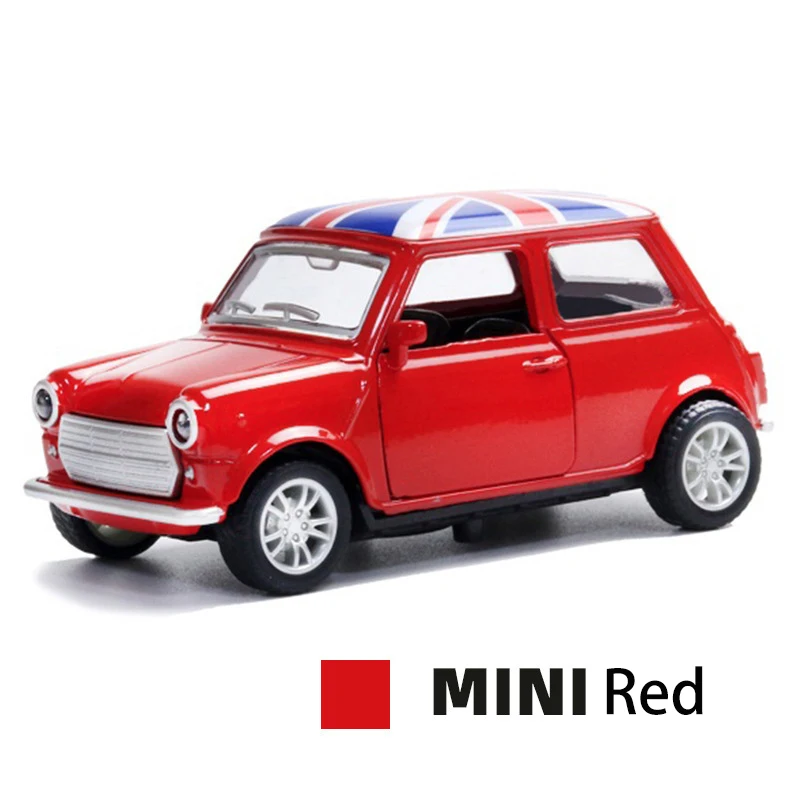 Wholesale alloy metal pull back open door toy car battery classic mini pocket car for boys girls