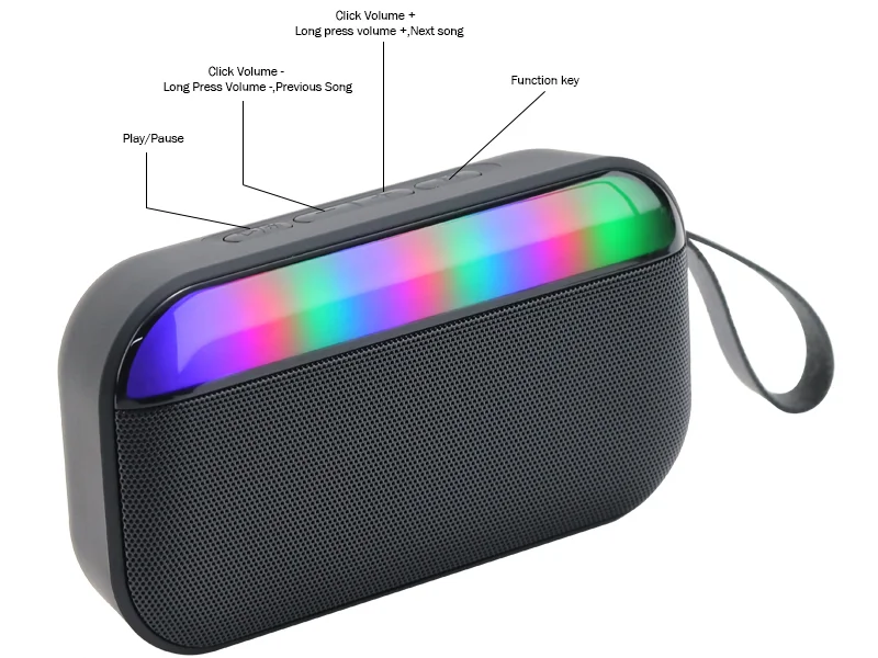Hot Internet Large power loud volume portable battery powered speakers Portable BT speaker with led dazzling light