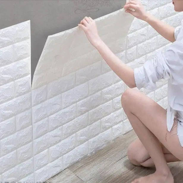 Настенные панели 3D Peel and Stick для украшения интерьера обои с белым кирпичом