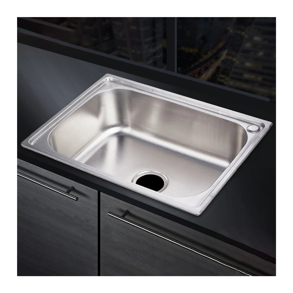 Durable 201 Stainless Steel Kitchen Sink with Custom Size Single Bowl for LongLasting Use