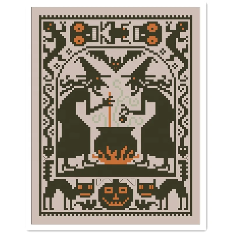 
 Набор для вышивки крестиком DPC169 с двумя ведьмами, набор из ткани aida 18ct 14ct 11ct flaxen, вышивка ручной работы «сделай сам»  