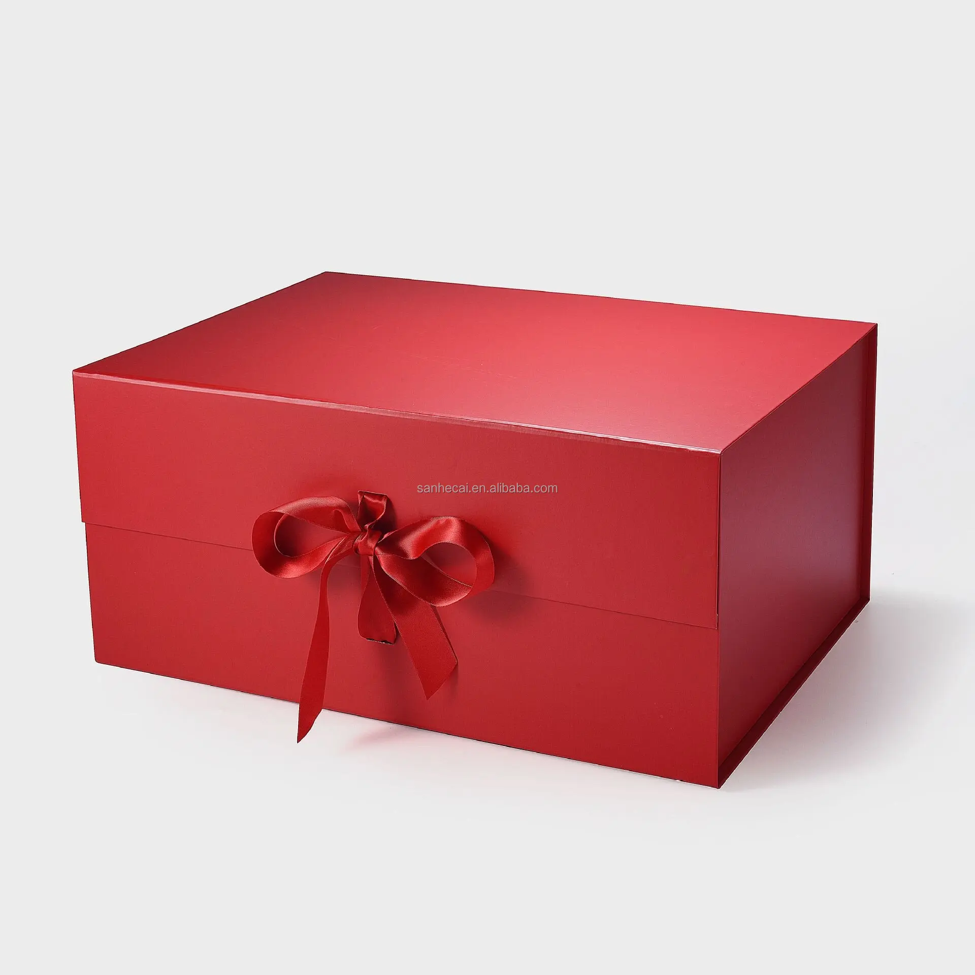 Custom environmentally friendly cardboard packaging magnetic buckle black cosmetics shoebox foldable ribbon gift box