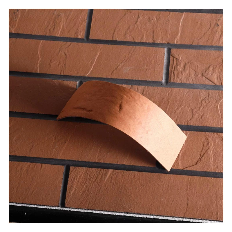 hot selling flexible stone wall brick tile for inner wall decoration thin small slab lightweight flexible clay wall brick tile