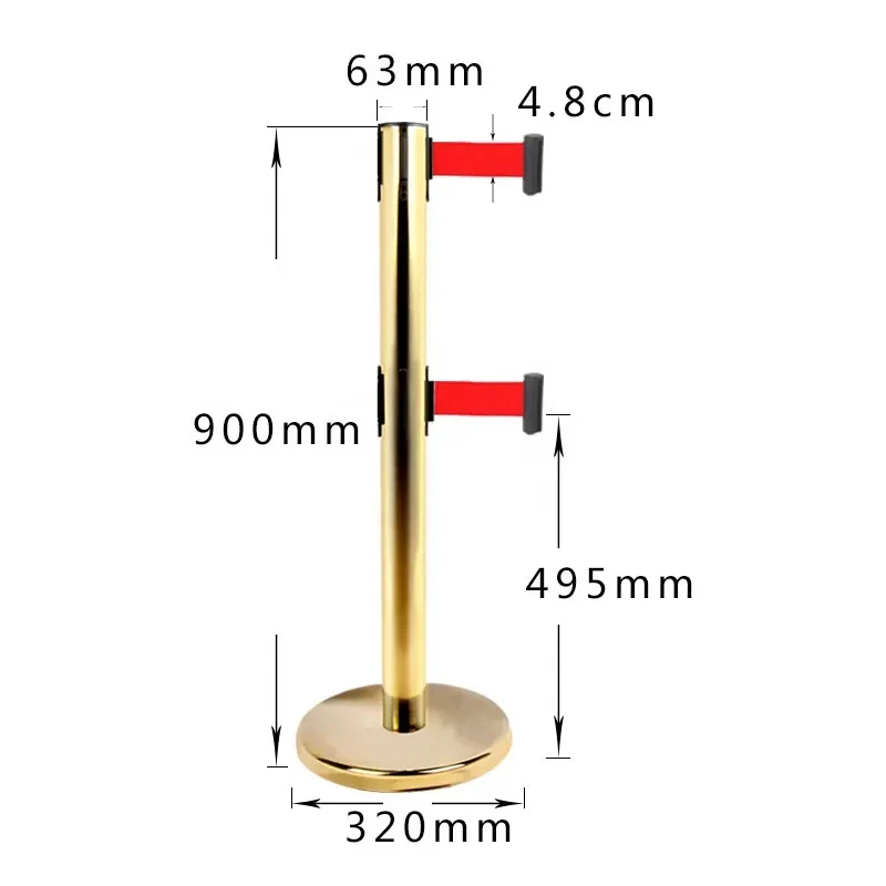 Portable Subway Museum Exhibition Black Belt Barrier Crowd Control Stanchion Retractable Barrier Posts with Double Belt