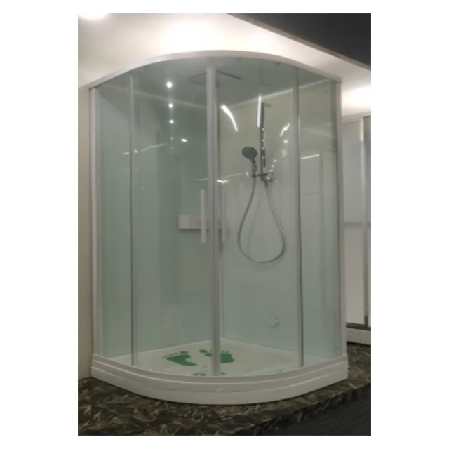 MH-GR080-129 Cheap Commercial Whole Unit Corner Qudrant Cabin 6mm Tempered Glass Bath Shower Room Aluminium Profile for trade