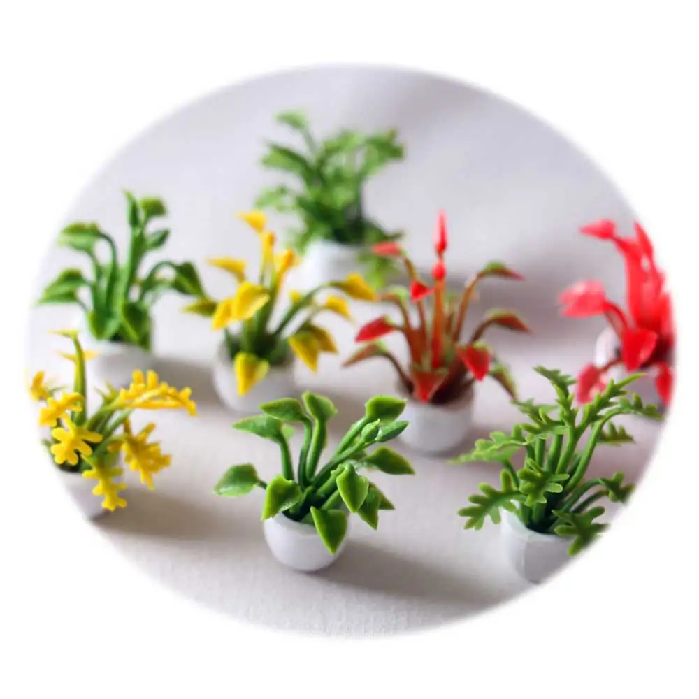 Artificial Mini Green Plants Bonsai With Pots Decorative Miniature Plants Desktop Ornaments Fairy Garden Decor