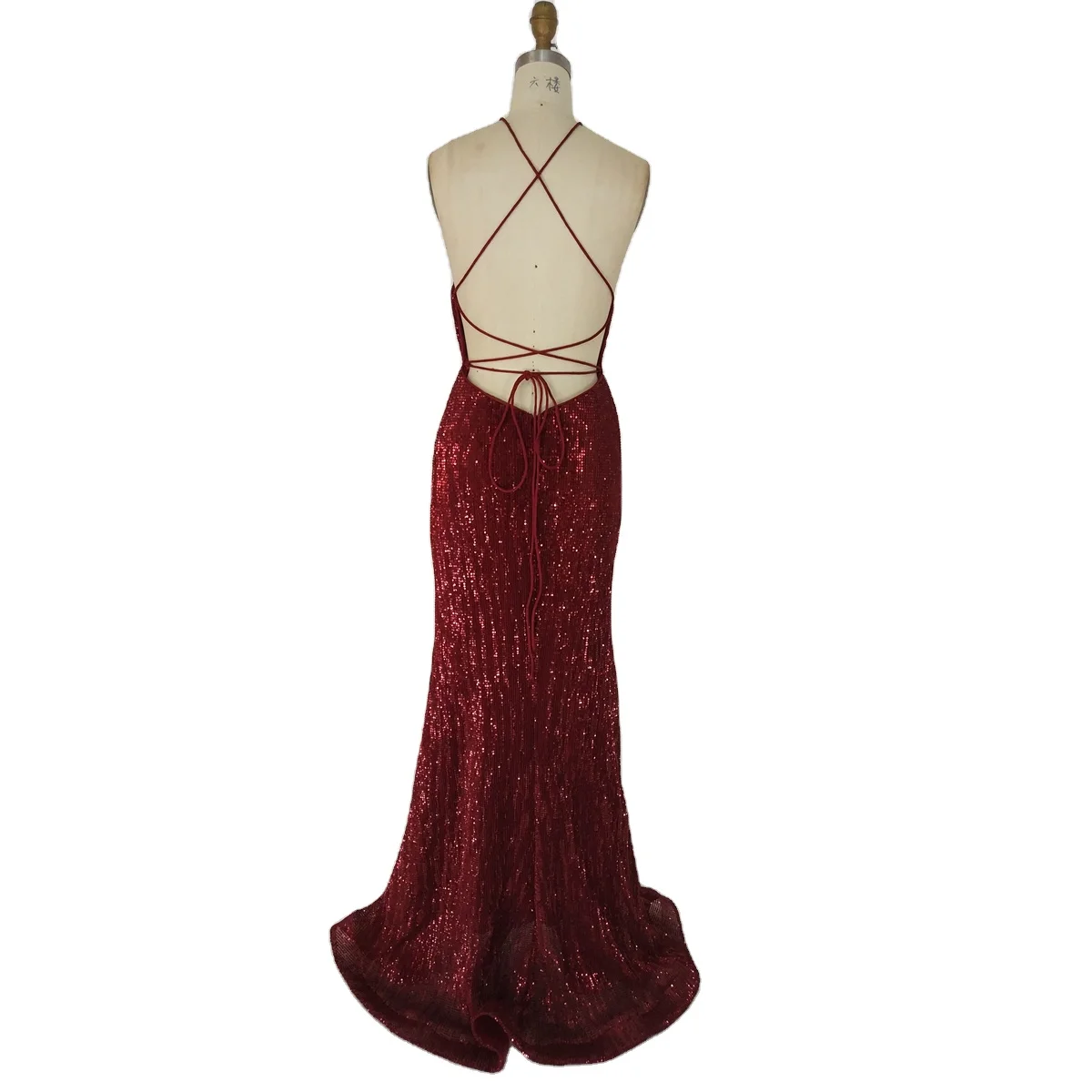 New design Mexican style halter pleated sequin fabric ladies evening dress for party