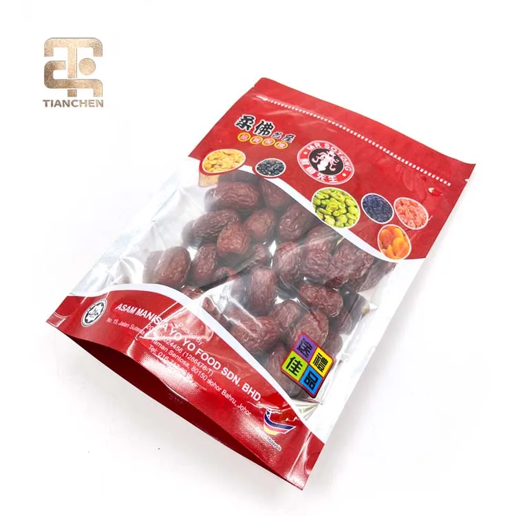 China Supplier Custom Design Printing Resealable Aluminum Foil Stand Up Pouches With Zipper For Food Packaging