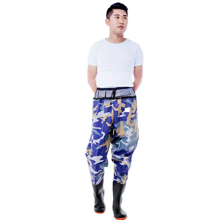 TX634 Wholesale Outdoor Cycling Pants Rainproof Waterproof PVC Motorcycle Cycling Pants Fishing Pants Single-Person Rainwear