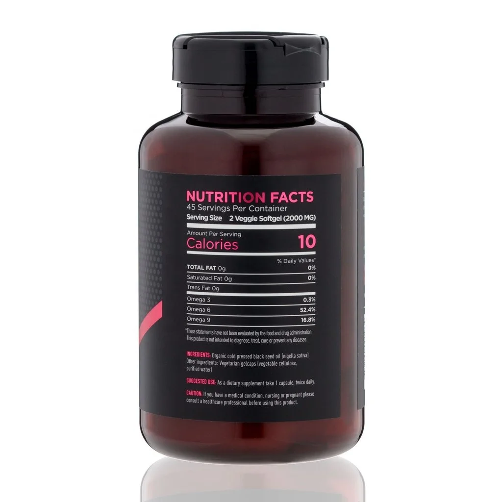 OEM Black Seed Oil Softgel Capsules Premium Cold Pressed Nigella Sativa Producing Pure Black Cumin Seed Oil with Vitamin E