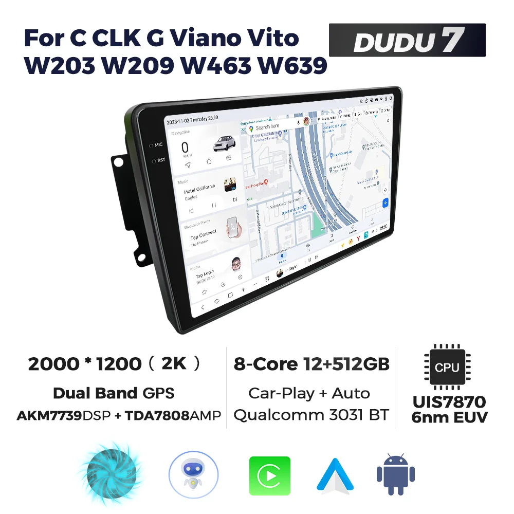 Автомагнитола MEKEDE Android dvd DUDU 2K Touch Screen12 + 512GBTDA7708 радио для BENZ C-CLK G VIANO VIO
