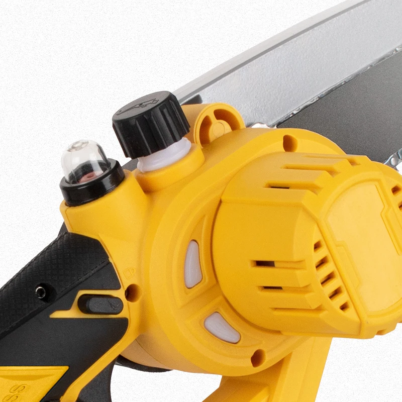 Power Display Cordless Mini Chain Saw 6 Inch Portable Non-slip Handle Chainsaw for Wood Cutting Tree Trimming Gardening Camping