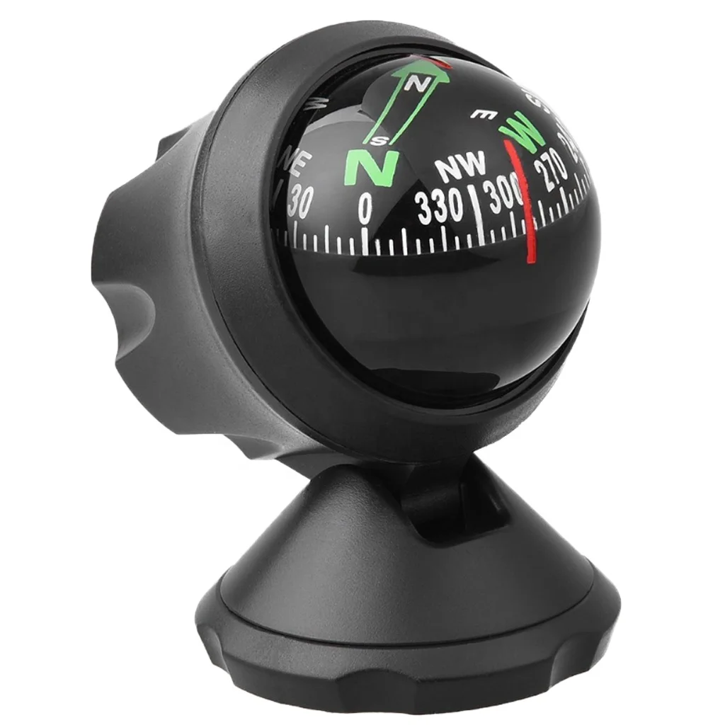 High Quality 1Pc 360 Degree Rotation Waterproof Vehicle Navigation Ball Shaped Car Compass with Suction Cup