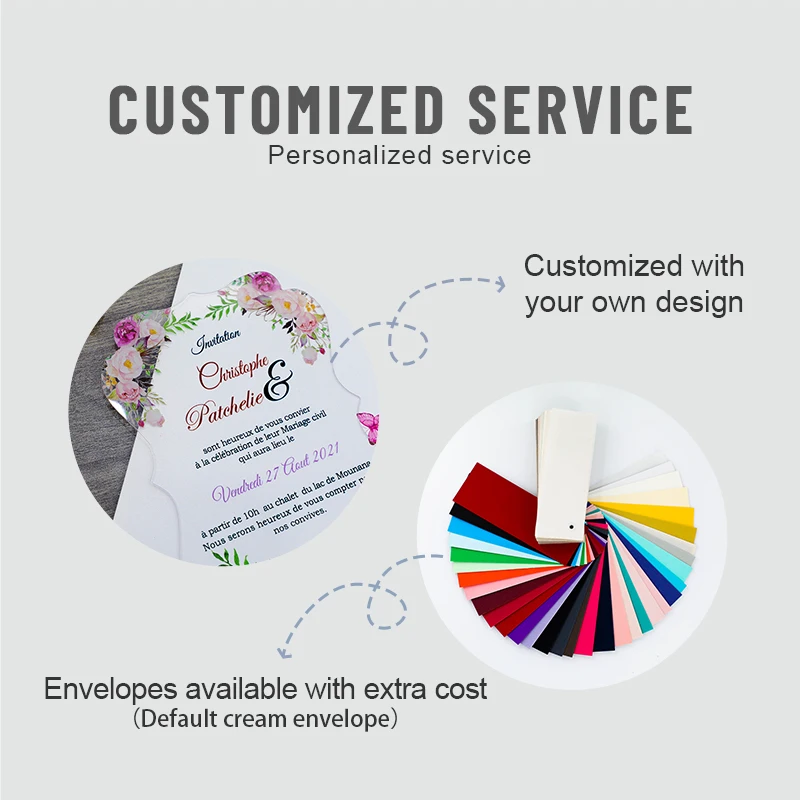 Customized Romantic Transparent Acrylic Rose Quinceanera Party Birthday Wedding Invitation Card with Envelope and Wax Stamp