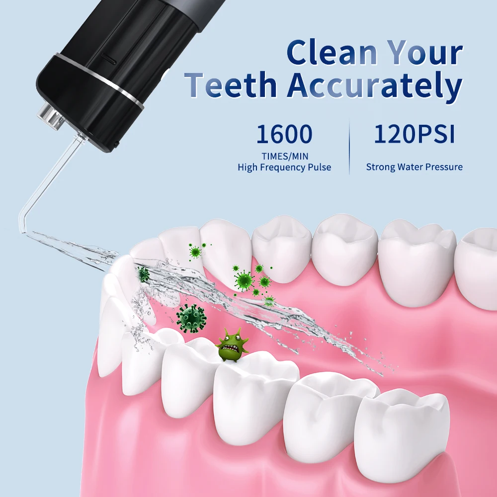 2022 New Arrival IPX7 Home Use Electric Rechargeable Portable Handheld Dental Cordless Teeth Cleaning Mini Water Flosser