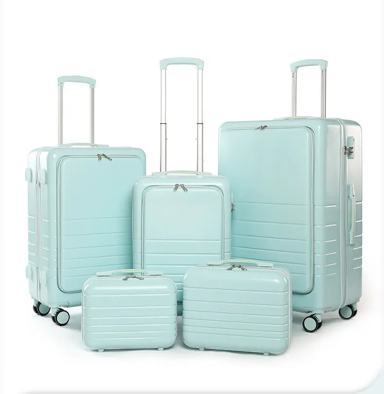 Factory price 4 wheels multifunction mini luggage suitcase 6pcs sets with lock laptop compartment bag custom luggage