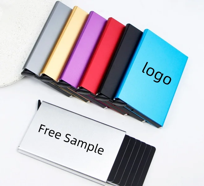 Factory Pop Up Card Holder Rfid Blocking Minimalist Business Credit Card Wallet Metal Card Case Custom Wallet
