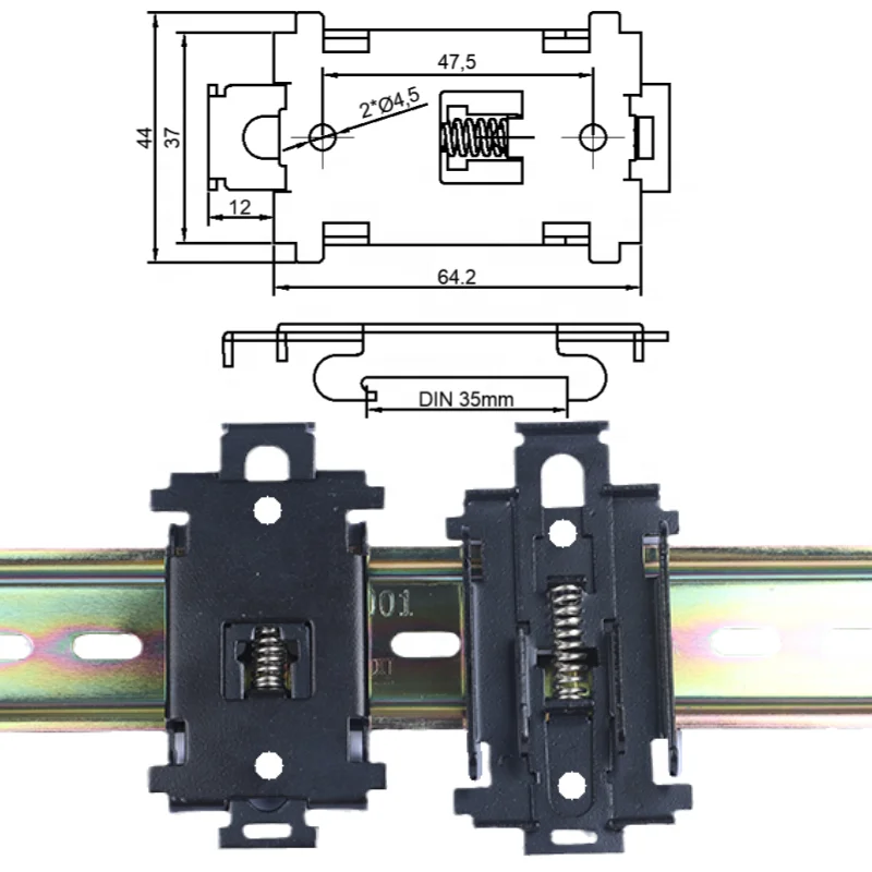 Iron Medium Waist Hole 35MM Guide Rail Buckle Guide Rail Buckle Din35 Guide Rail Buckle