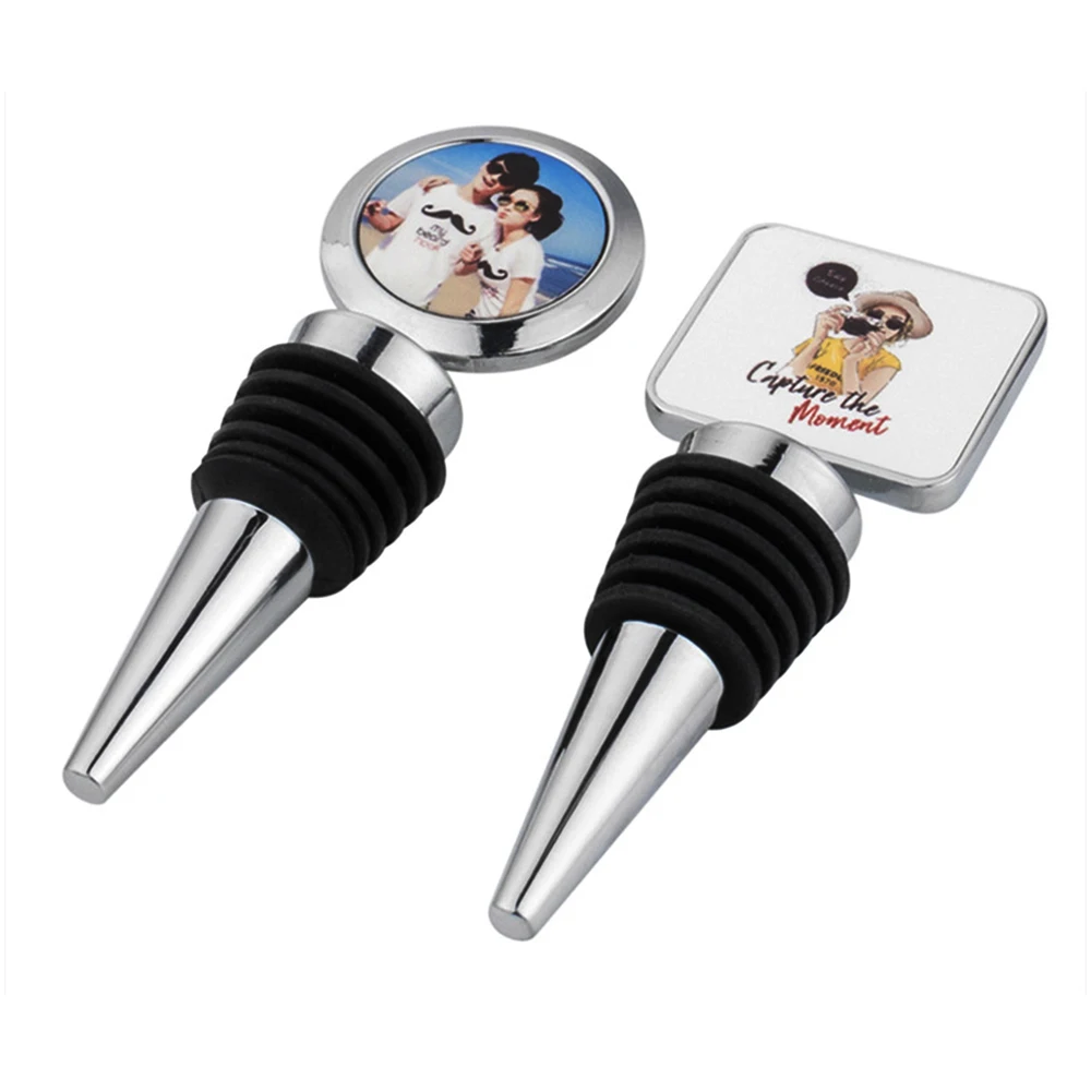 Custom DIY Sublimation Wedding Gifts Blank Wine Bottle Stoppers Reusable Sealing Zinc Alloy Blank Wine Stoppers Wine Accessories