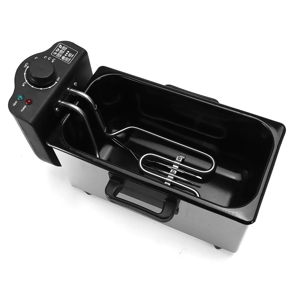 Temperature Control 3.0L Stainless Steel Deep Frying Pan Household Large Capacity French Fries Electric Fryer with Frying Net