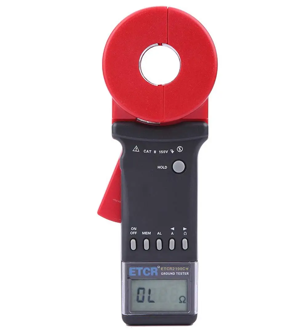 ETCR2100C+ Digital Clamp Ground Earth Resistance Tester 0.01 to 1200 Ohm Leakage Current Measure 0.00mA to 20.0A