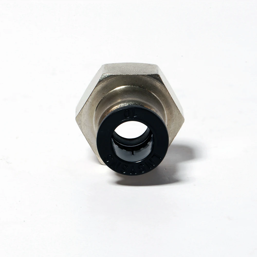 HPCF10-01 pneumatic fittings brass nickeling female thread straight connector push in fittings CHINA WENZHOU  FACTORY
