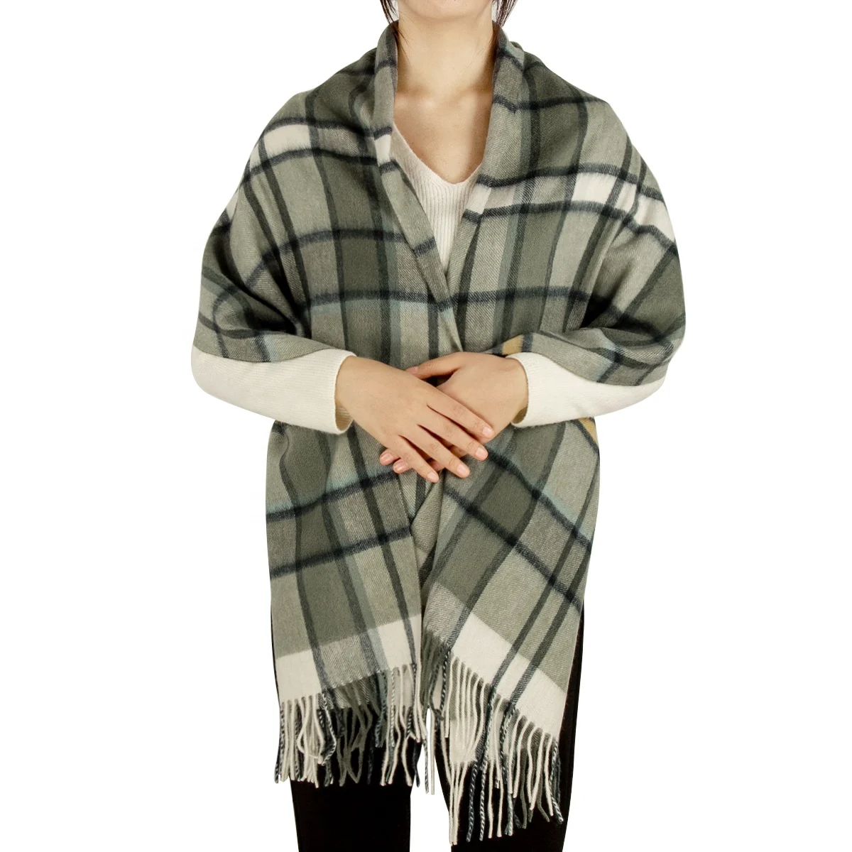 Индивидуальный кашемировый шарф, модный женский теплый шарф из 100% хлопка, шаль из пашмины