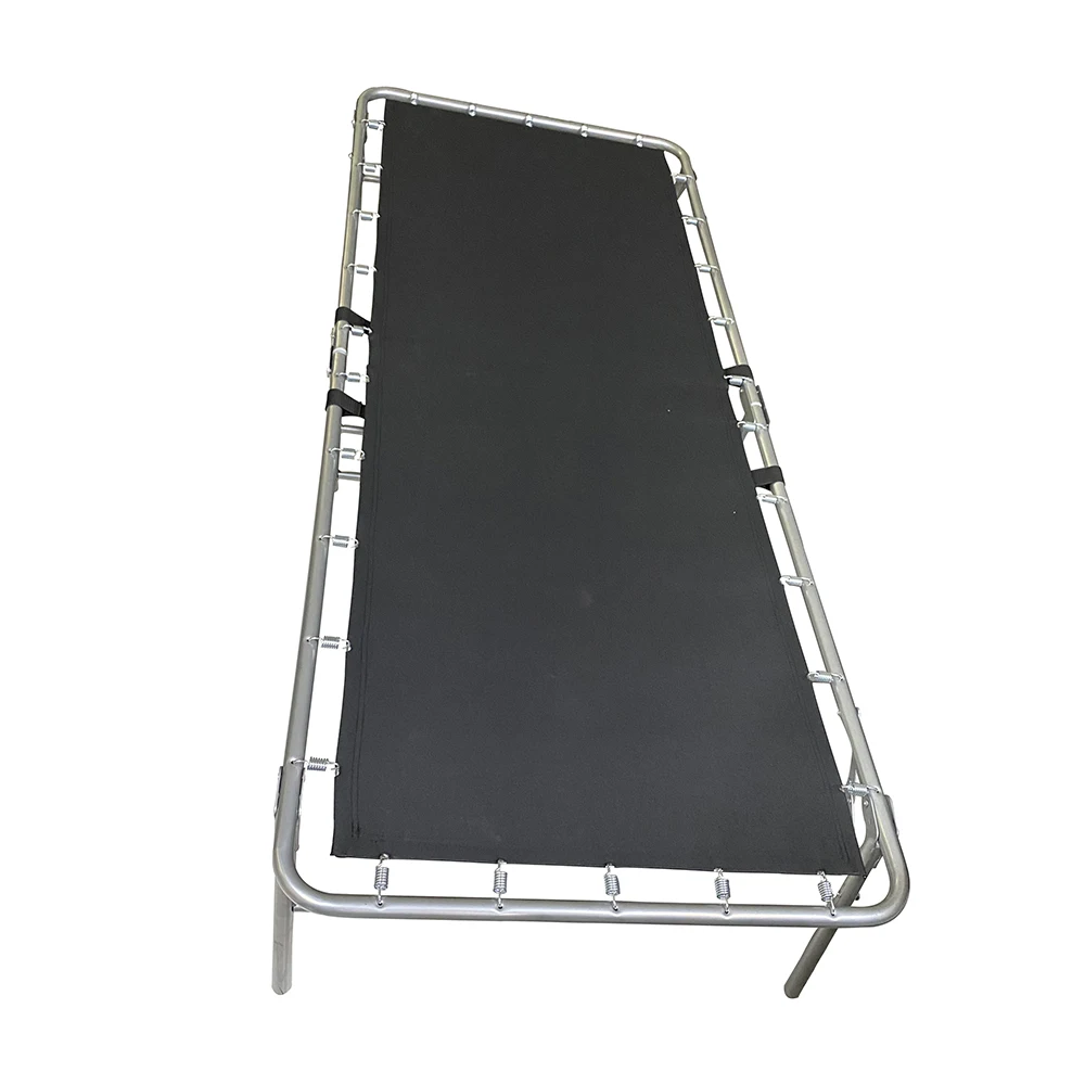 Canvas metal single bed space saving furniture student bed frame iron