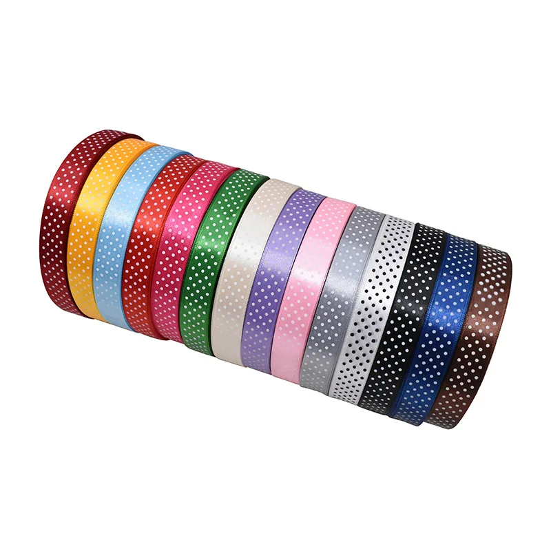 Factory Wholesale Dots Printed Ribbon For Hair Bows Custom Logo Cute Pretty  Dots Polka Ribbon