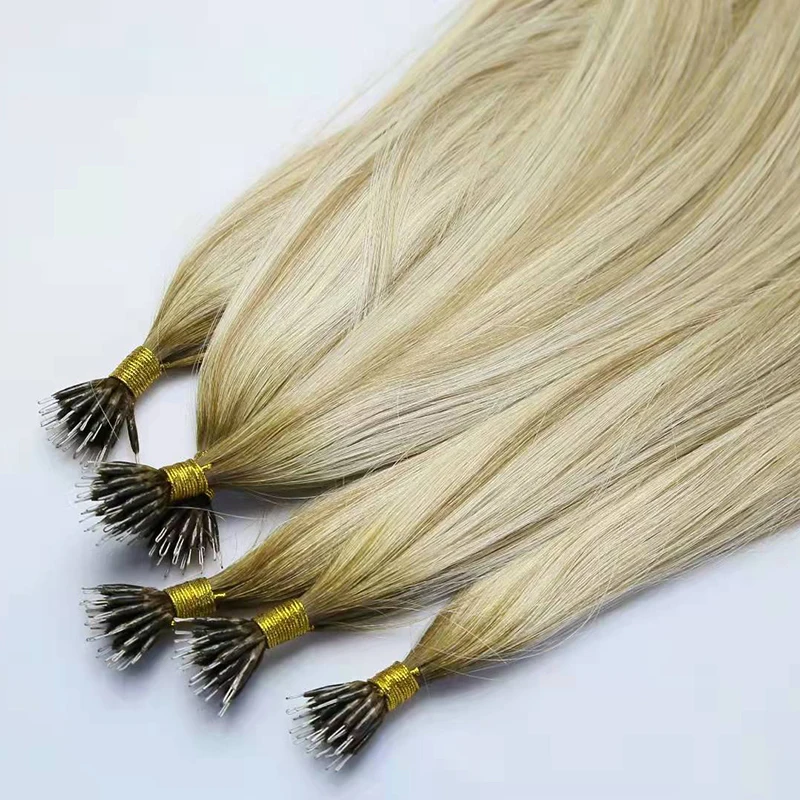 High quality European cuticle aligned human hair nano ring nano hair extension