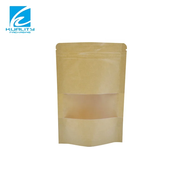 Custom Coffee Bean Bag Stand Up Zipper Pouch Kraft Coffee Paper Bag